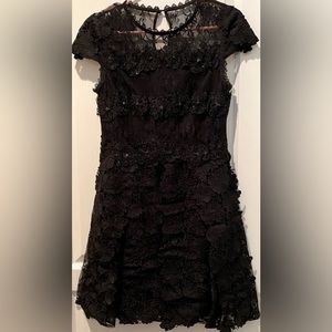 Black floral/lace mini dress